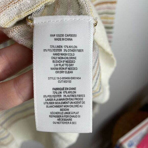 Joie Ade Sweater Crewneck Porcelain Rainbow Striped Medium M Fuller House - Picture 3 of 7